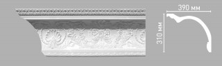 Плинтус потолочный 310х390х2400 мм Decomaster 95146 из полиуретана белый под покраску Плинтус потолочный 310х390х2400 мм Decomaster 95146 из полиуретана белый под покраску