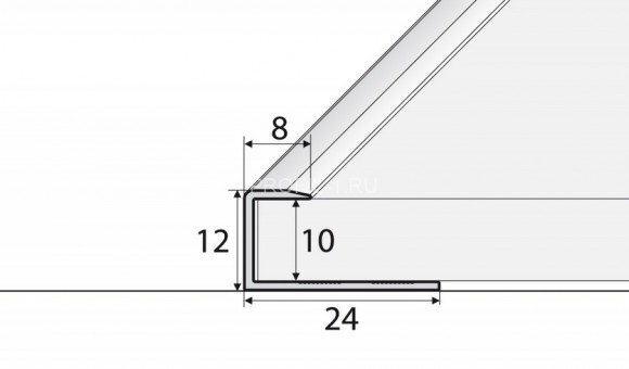 Алюминиевый П-профиль торцевой гибкий Effector S 93 00-золото 8х10 мм 2,5 м