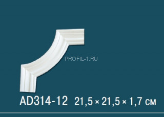 Угловой элемент с орнаментом Перфект AD314-12 215х215 мм