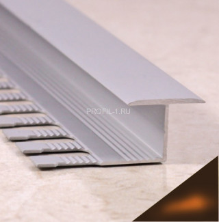 Алюминиевый Т-образный профиль закладной 16 мм ПЗ-10 бронза глянец 2,7 м