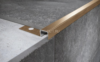 П-профиль из нержавеющей стали закладной 12х12 мм FPU 12 GS золото сатинированное 270 см