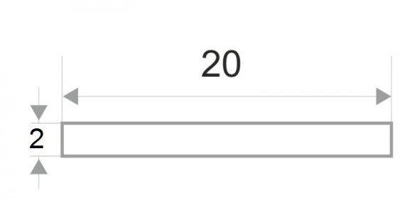 Алюминиевая полоса 20 мм серебристый муар (2 мм) 3м