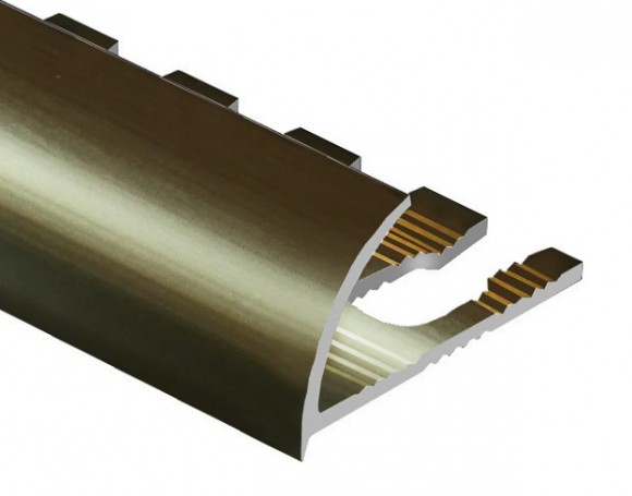 Профиль С-образный гибкий алюминий для плитки 10 мм PV11-17 eco титан блестящий 2,7 м