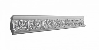 Потолочный плинтус Glanzepol GP-28 SILVER белый полистирол 96х53 мм 2 м