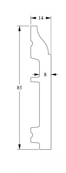 Гибкий напольный плинтус Orac Decor Duropolymer SX172F белый полистирол 85х14 мм 2м