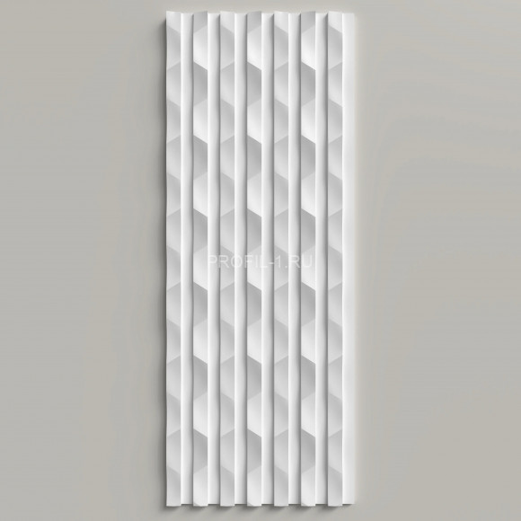 Стеновая декоративная панель 3D Decor-Dizayn DD930 из полистирола белая, под покраску 150х10х2000 мм