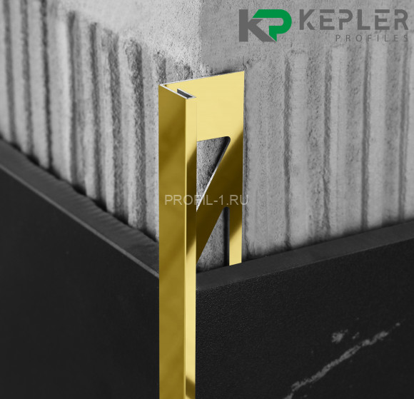 L-профиль 12х3 мм из нержавеющей стали SS 304 FSBP019-12 GP S.S.304 золото полированное 2.7 м