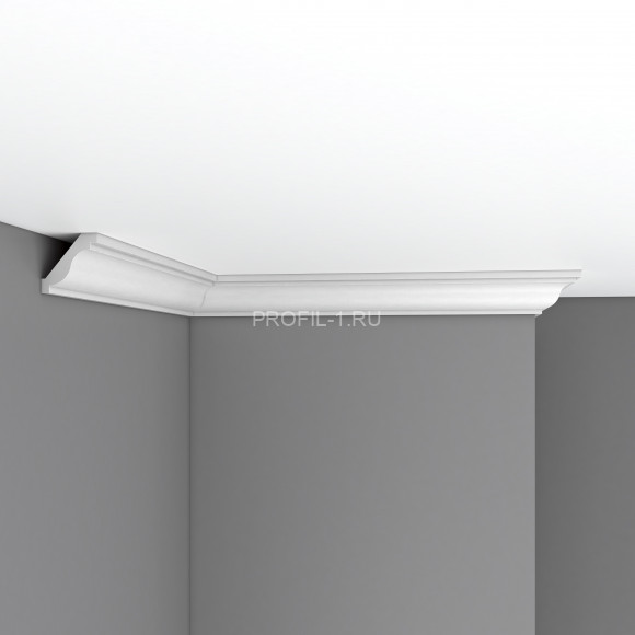 Плинтус потолочный  45х45х2400 мм Decomaster 96612 из полиуретана белый под покраску