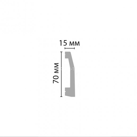 Плинтус DECOMASTER D125ДМ (70x15x2000) напольный, ударопрочный полимер, белый, под покраску Плинтус DECOMASTER D125ДМ (70x15x2000) напольный, ударопрочный полимер, белый, под покраску