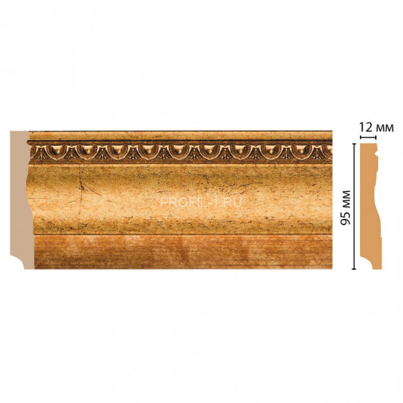 Плинтус напольный DECOMASTER 153-58 ДМ (95x12x2400) цвет Золото