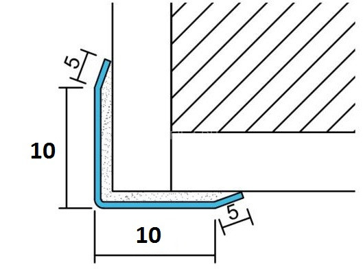 Уголок из нержавеющей стали 10х10 SAO12-10W серебро глянец 2,7 м