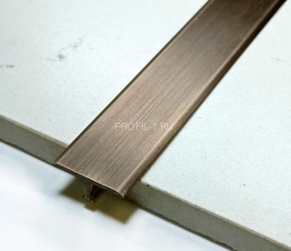 Латунный Т-образный профиль с фасками SP 20 OA 20х8 антик 3м Латунный Т-образный профиль с фасками SP 20 OA 20х8 антик 3м