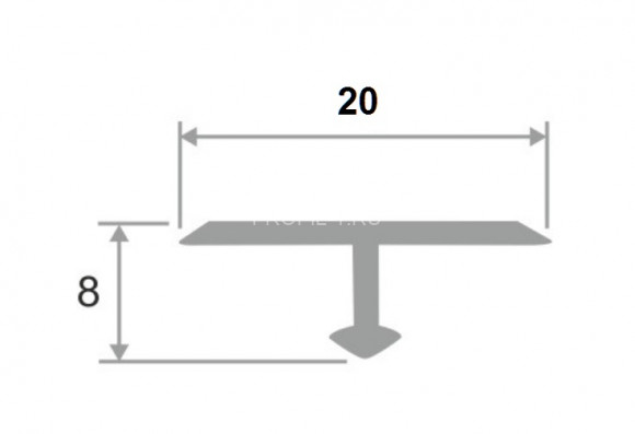 Латунный Т-образный профиль с фасками SP 20 OA 20х8 антик 3м