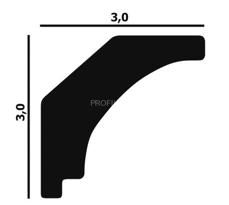 Потолочный плинтус Перфект Плюс P37 30 мм 200 см