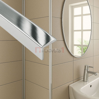 Латунный уголок 15х15 мм хром 270 см Латунный уголок 15х15 мм хром 270 см