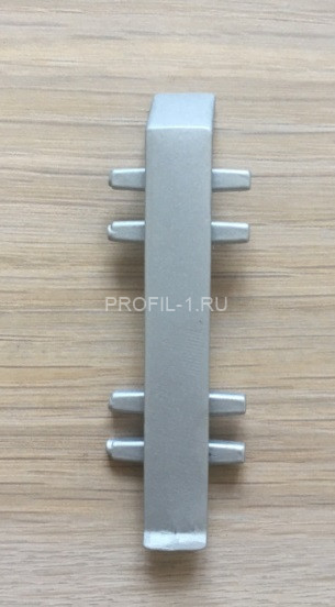 Стык для плинтуса ПТ-110 ПВХ серебро