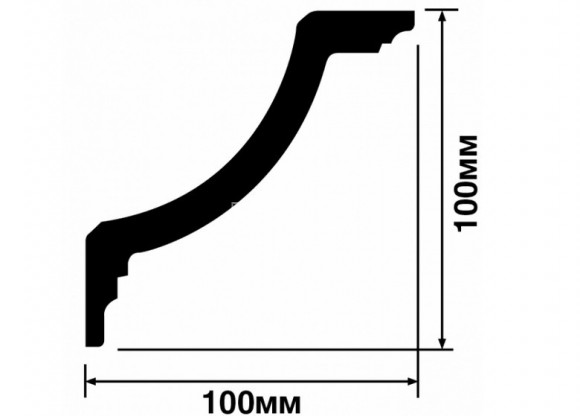 Потолочный плинтус 100х100 мм HiWood A141 белый 2 м Потолочный плинтус 100х100 мм HiWood A141 белый 2 м
