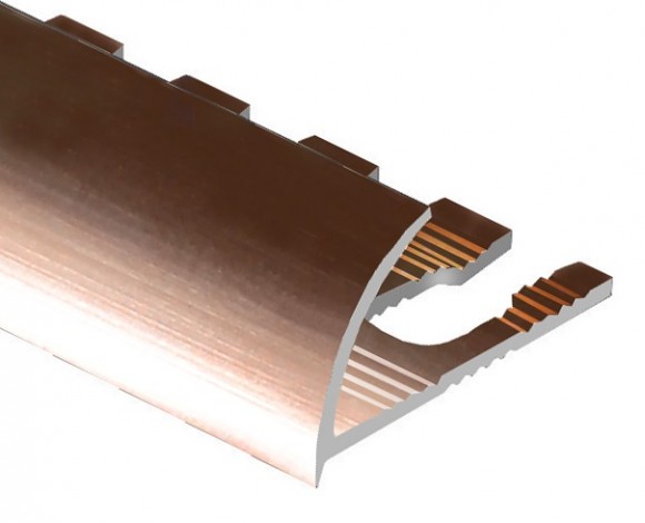 Профиль С-образный гибкий алюминий для плитки 10 мм PV11-15 eco розовый блестящий 2,7 м