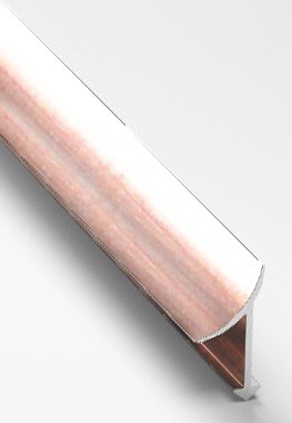 Уголок для плитки внутренний универсальный алюминий 10 мм PV30-15 розовый блестящий 2,7 м