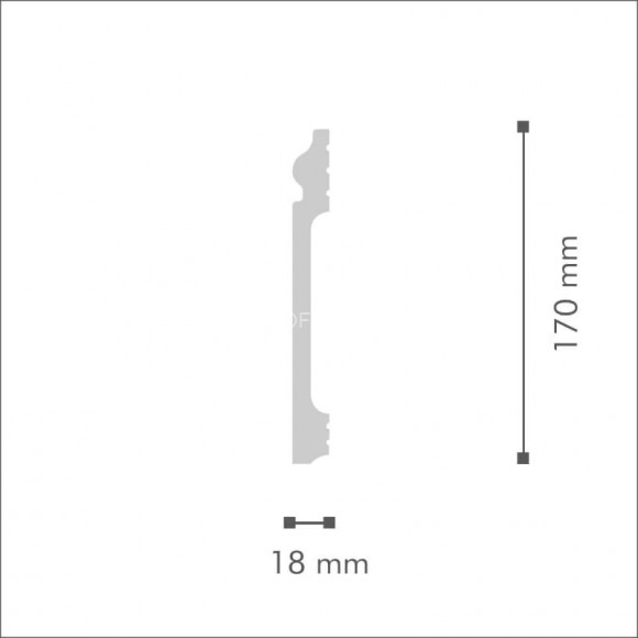 Напольный плинтус NMC Wallstyl FL17 белый полистирол 18х170 мм 2м Напольный плинтус NMC Wallstyl FL17 белый полистирол 18х170 мм 2м