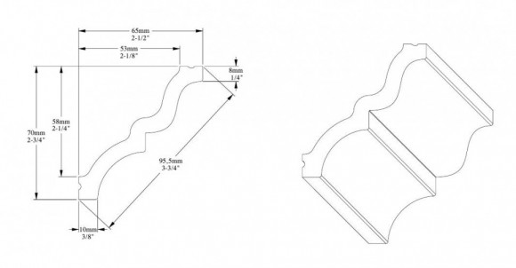 Гибкий потолочный плинтус Orac Decor Purotouch C325F белый полиуретан 70х65 мм 2м Гибкий потолочный плинтус Orac Decor Purotouch C325F белый полиуретан 70х65 мм 2м