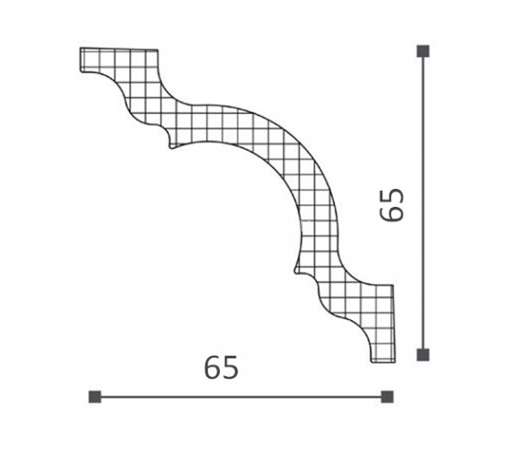 Потолочный плинтус NMC Nomastyl А4 белый полистирол 65х65 мм 200 см