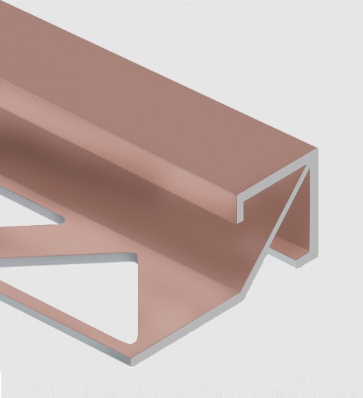 Профиль для плитки внешний Квадрат 14х14 мм алюминий PV72-14 розовый матовый 2,7 м