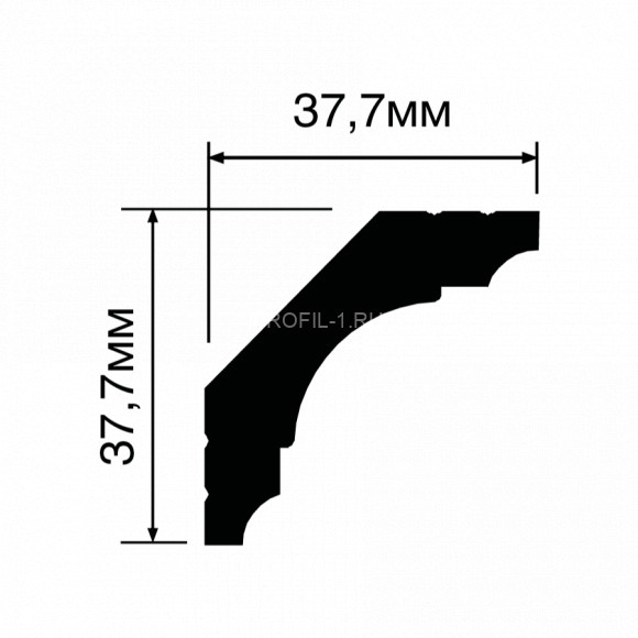 Потолочный плинтус HiWood A53 белый 37,7х37,7 мм 2 метра