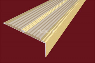 Порог угловой 70х22 мм алюминиевый противоскользящий АУ-70-Анод золото-бежевый 2,0 м Порог угловой 70х22 мм алюминиевый противоскользящий АУ-70-Анод золото-бежевый 2,0 м