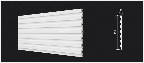 Стеновая декоративная панель 3D Decor-Dizayn DD931(3m) из полистирола белая, под покраску 150х10х3000 мм