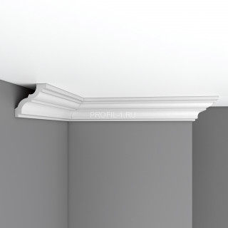 Плинтус потолочный 70х70х2400 мм Decomaster 96614 из полиуретана белый под покраску Плинтус потолочный 70х70х2400 мм Decomaster 96614 из полиуретана белый под покраску