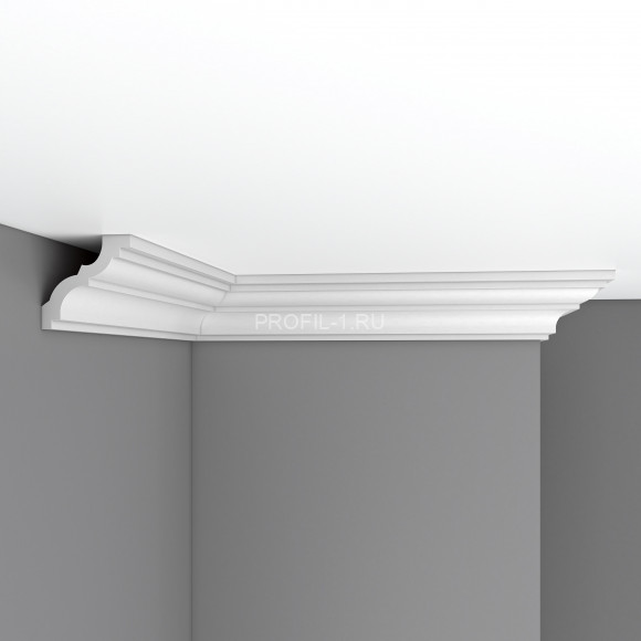 Плинтус потолочный  70х70х2400 мм Decomaster 96614 из полиуретана белый под покраску
