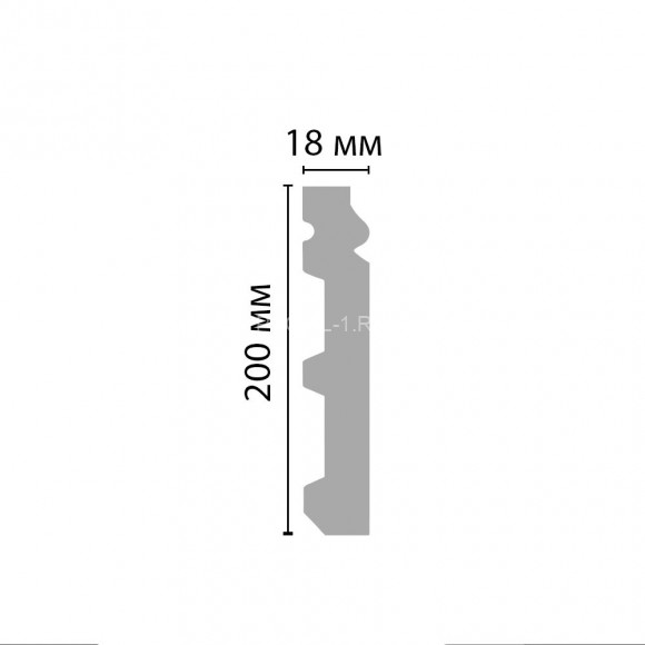 Плинтус DECOMASTER A245 (200x18x2000) напольный, ударопрочный полимер, белый, под покраску Плинтус DECOMASTER A245 (200x18x2000) напольный, ударопрочный полимер, белый, под покраску
