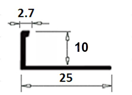 Латунный L-образный профиль TR 100 OA 10 антик 2,7м