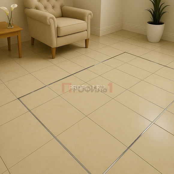 Латунный П-образный профиль PU 1508 OC 8х15х8 хром 2,7м