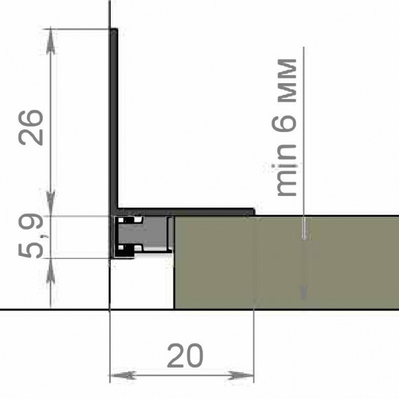 Алюминиевый микроплинтус Диал МП-32 черный 3 м