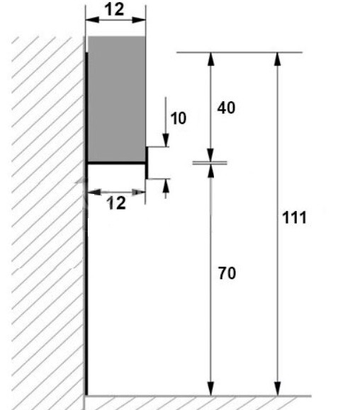 Алюминиевый плинтус под гипсокартон 111 мм ПЛ-141 серебро матовое 3 м