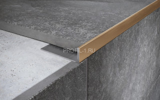 L-профиль из нержавеющей стали 20 мм FG 20 GS золото сатинированное 270 см