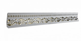 Потолочный плинтус Glanzepol GP-29 GOLD белый полистирол 96х53 мм 2 м