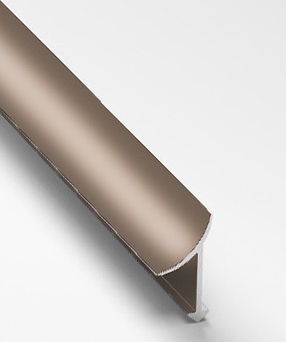Уголок для плитки внутренний универсальный алюминий 10 мм PV30-11 коричневый блестящий 2,7 м