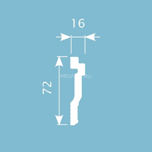 Молдинг Cosca MX-026 белый полистирол 16х72 мм 2м