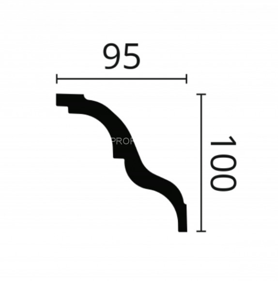 Потолочный плинтус NMC Nomastyl AT белый полистирол 95х100 мм 200 см