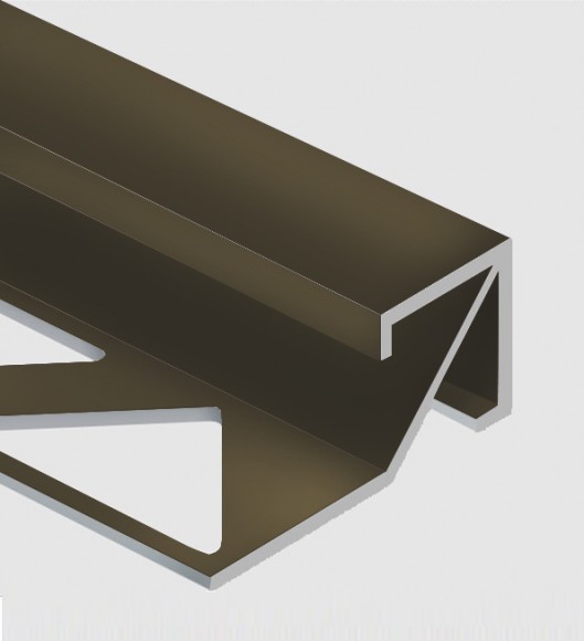Профиль для плитки внешний Квадрат 14х14 мм алюминий PV72-10 коричневый матовый 2,7 м