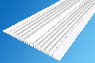 Порог алюминиевый 70 мм плоский противоскользящий АП-70-Краш белый глянец-белый 2,0 м