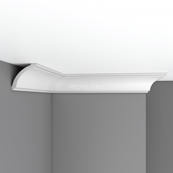 Плинтус потолочный  74х74х2400 мм Decomaster 96616 из полиуретана белый под покраску
