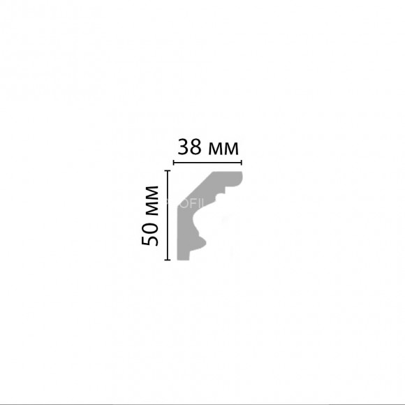 Плинтус потолочный DECOMASTER 96686 (50х38х2400мм) гладкий из полиуретана, белый под покраску