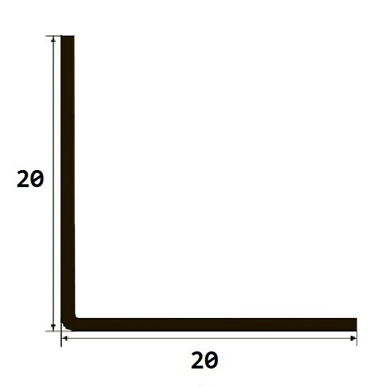 Латунный уголок 20х20 мм полированный 270 см