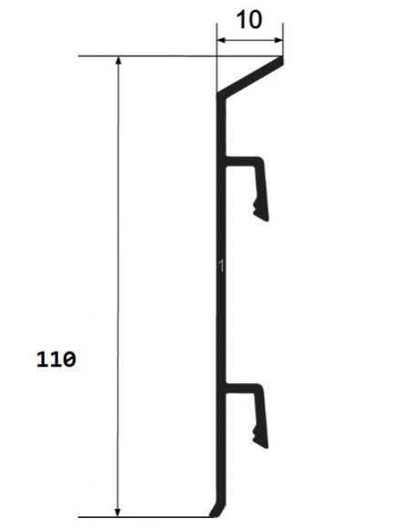 Уголок наружный для плинтуса ПТ-110 ПВХ серебро