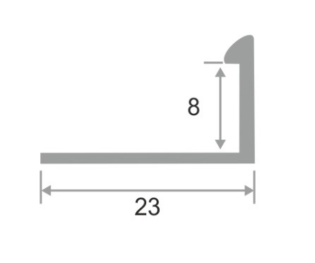 Профиль L-образный алюминиевый 8 мм ПО-Г8 бронза матовая 2,7 м