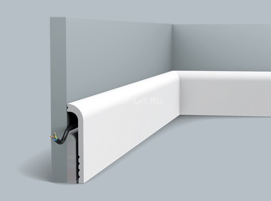 Напольный плинтус Orac Decor Duropolymer SX185 белый полистирол 120х22 мм 2м
